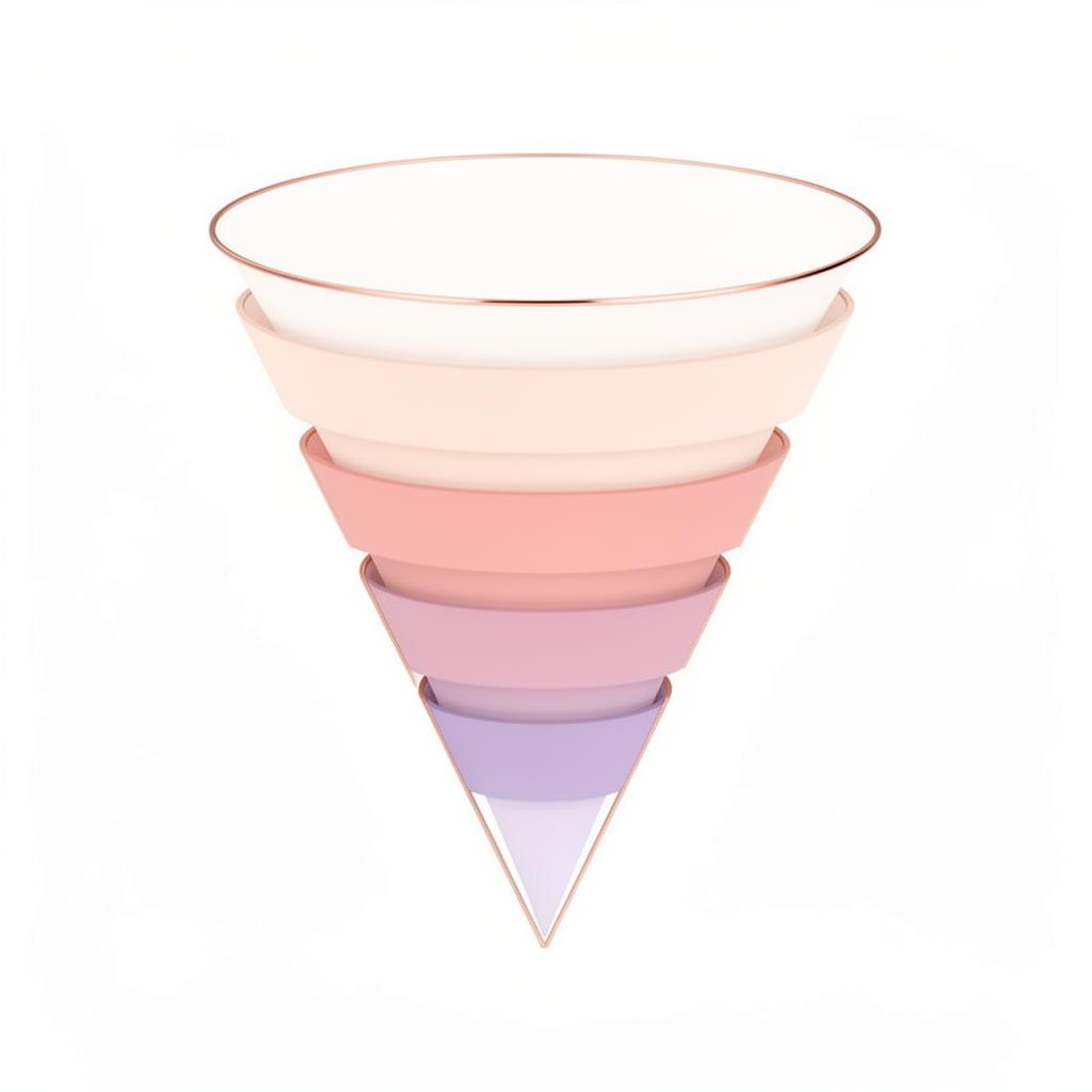 Conversion funnel diagram showing visitors converting to qualified leads